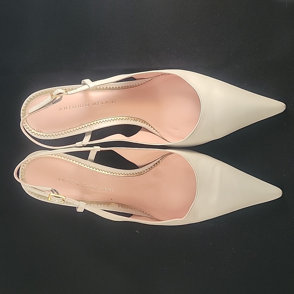 ANTONIO MELANI | Sling Back Pointed Toe Kitten Heel | 8.5m